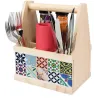Range-couverts en bois avec motif imprimé
