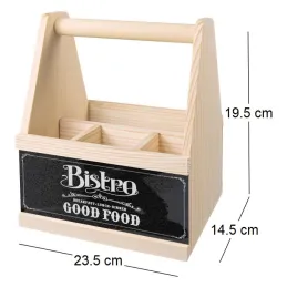 Range-couverts en bois avec motif imprimé