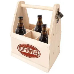 Porte-bouteilles en bois avec décapsuleur