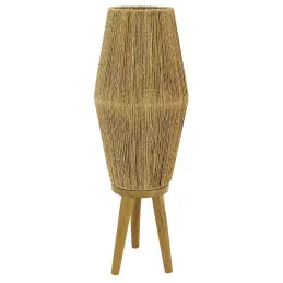 Lampe sur pied en jute et bois, vendue sans équipement électrique