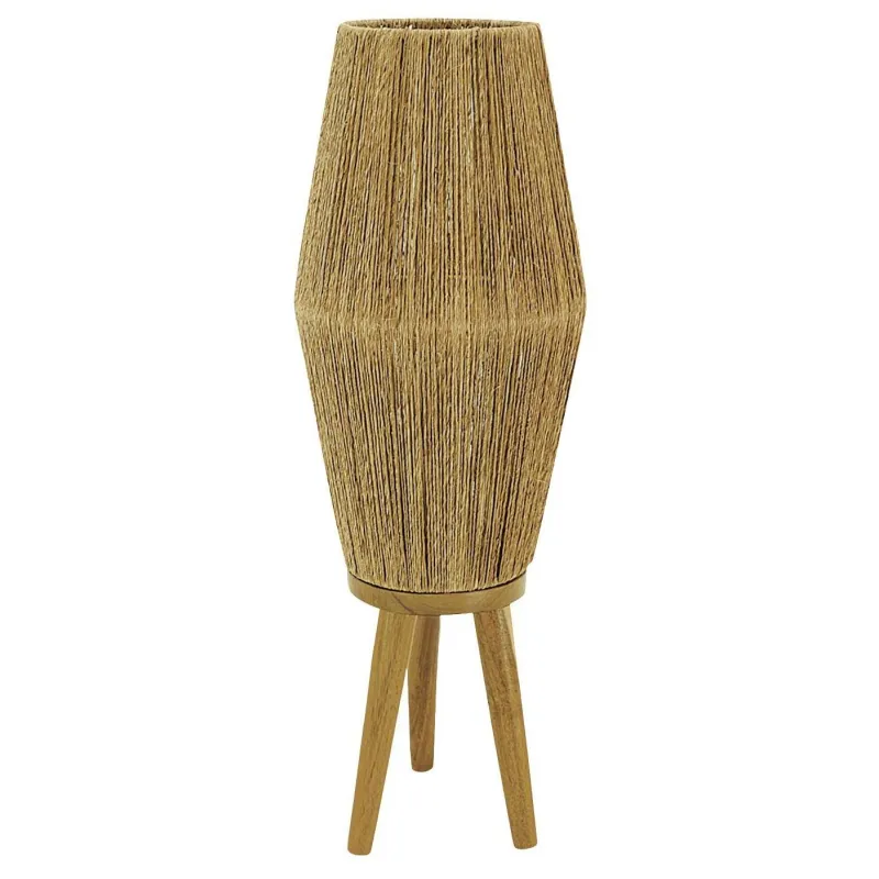 Lampe sur pied en jute et bois, vendue sans équipement électrique
