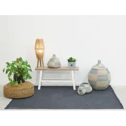 Lampe sur pied en jute et bois, vendue sans équipement électrique