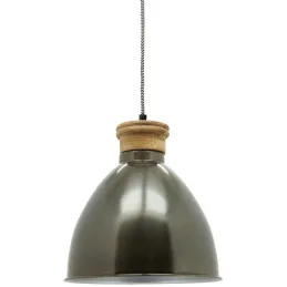Suspension en métal et bois naturel sculpté