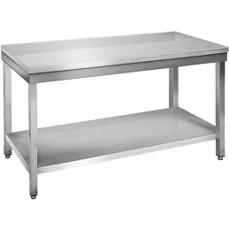 Table à plancha tout inox  2 plateaux sans rebord