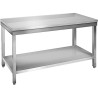 Table à plancha tout inox  2 plateaux sans rebord