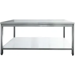 Table à plancha tout inox  2 plateaux sans rebord