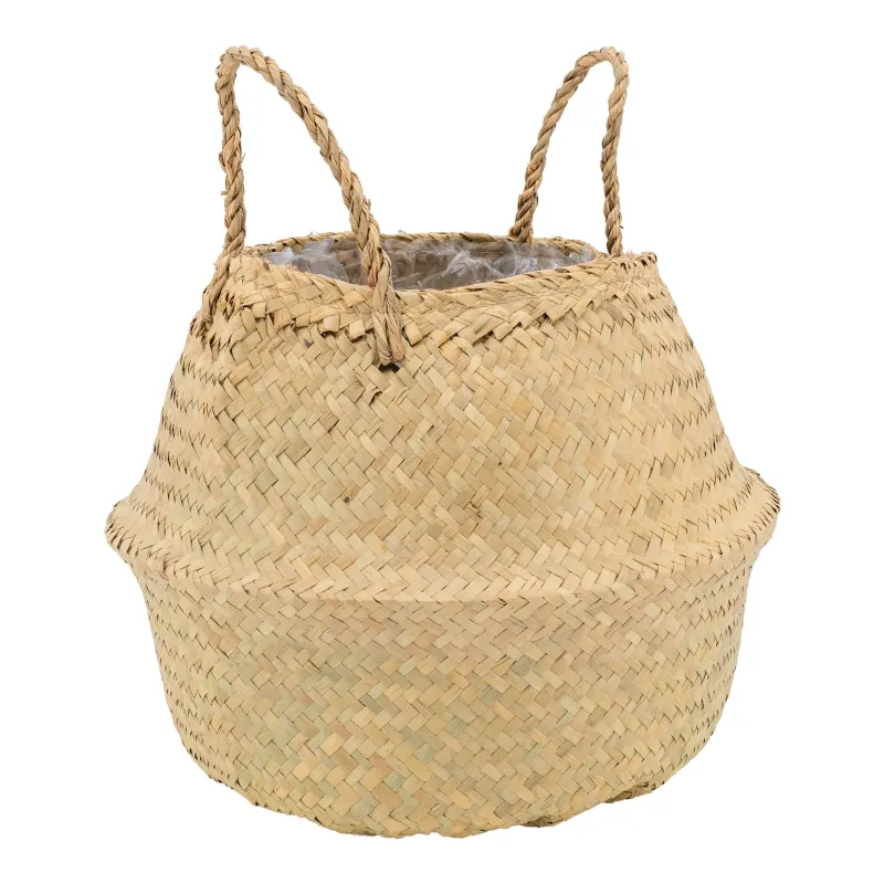 Sac rond en jonc de mer pliant