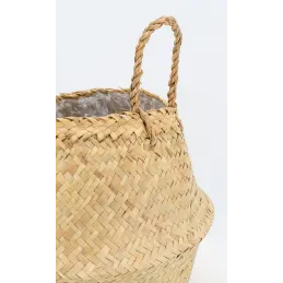 Sac rond en jonc de mer pliant