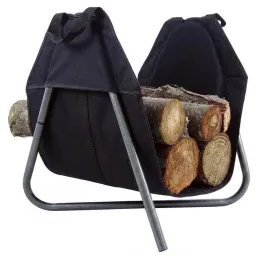 Panier à bûches en métal et tissu fabriqué en France