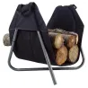 Panier à bûches en métal et tissu fabriqué en France
