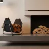 Panier à bûches en métal et tissu fabriqué en France