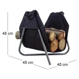 Panier à bûches en métal et tissu fabriqué en France