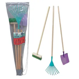 Set 3 outils de jardin enfant + sac de transport
