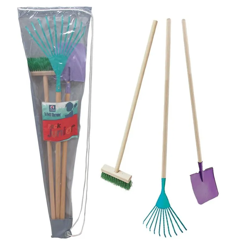 Set 3 outils de jardin enfant + sac de transport