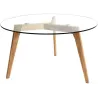 Table basse ronde plateau en verre 80 cm