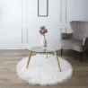 Table basse ronde plateau en verre 80 cm