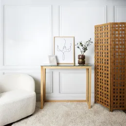 Console plateau en verre