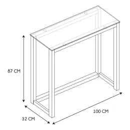 Console plateau en verre