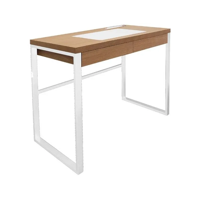 Bureau industriel en bois et métal avec tiroir