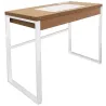 Bureau industriel en bois et métal avec tiroir