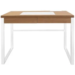 Bureau industriel en bois et métal avec tiroir