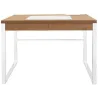 Bureau industriel en bois et métal avec tiroir