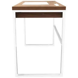 Bureau industriel en bois et métal avec tiroir