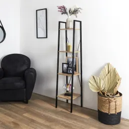 Etagère 4 tablettes en bois et métal Savannah