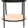Table d'appoint en métal et bois horloge