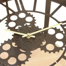 Table d'appoint en métal et bois horloge