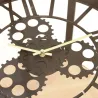 Table d'appoint en métal et bois horloge