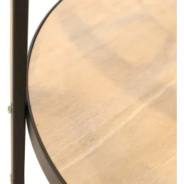 Table d'appoint en métal et bois horloge