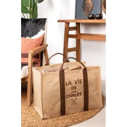 Sac à bûches en jute