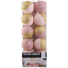 Guirlande lumineuse boules pailletées 10 leds