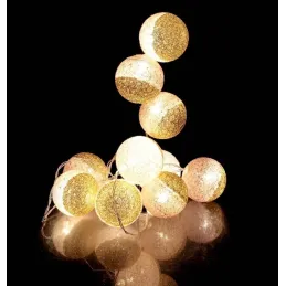 Guirlande lumineuse boules pailletées 10 leds
