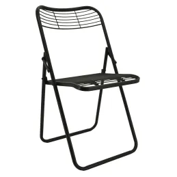 Chaise pliante en métal vieilli