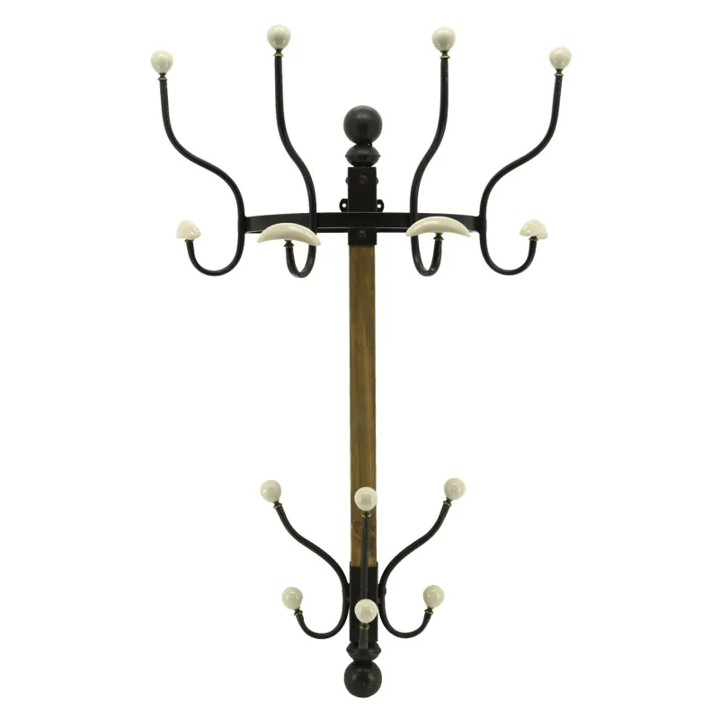 Patère en bois et métal