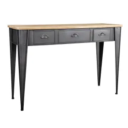Console en métal et sapin