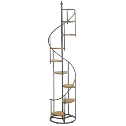Étagère escalier en bois et métal