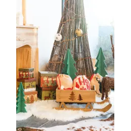 Luge en bois teinté Sapin