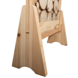 Paravent en sapin sculpté sur socle