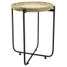 Table d'appoint en métal bois et rotin Origine