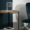 Table d'appoint en métal bois et rotin Origine