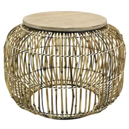 Table en rotin et bois Utopie