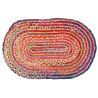 Tapis ovale en jute et coton multicolore