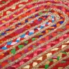 Tapis ovale en jute et coton multicolore