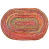 Tapis oval coloré en jute et coton
