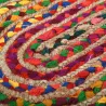 Tapis oval coloré en jute et coton