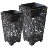 Vases en rotin et métal (Lot de 2)