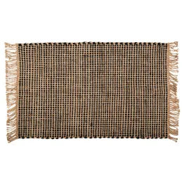 Tapis en jute naturel et noir